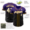 Custom Purple Black-Gold Authentic Fade Fashion Baseball Jersey