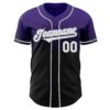 Custom Purple Black-Gray Authentic Fade Fashion Baseball Jersey