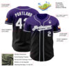 Custom Purple Black-Gray Authentic Fade Fashion Baseball Jersey