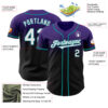 Custom Purple Black-Teal Authentic Fade Fashion Baseball Jersey