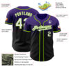Custom Purple Black-Neon Green Authentic Fade Fashion Baseball Jersey