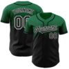 Custom Kelly Green Black-White Authentic Fade Fashion Baseball Jersey