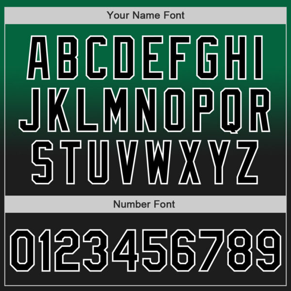 Custom Kelly Green Black-White Authentic Fade Fashion Baseball Jersey