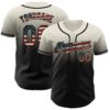 Custom Cream Vintage USA Flag-Black Authentic Fade Fashion Baseball Jersey