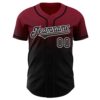 Custom Crimson Black-White Authentic Fade Fashion Baseball Jersey