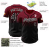 Custom Crimson Black-White Authentic Fade Fashion Baseball Jersey