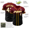 Custom Crimson Black-Gold Authentic Fade Fashion Baseball Jersey