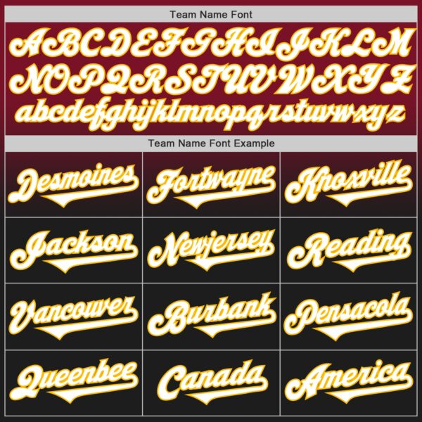 Custom Crimson Black-Gold Authentic Fade Fashion Baseball Jersey