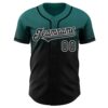 Custom Teal Black-White Authentic Fade Fashion Baseball Jersey