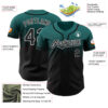 Custom Teal Black-White Authentic Fade Fashion Baseball Jersey
