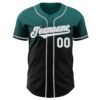 Custom Teal Black-Gray Authentic Fade Fashion Baseball Jersey