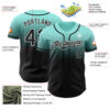 Custom Ice Blue Black-White Authentic Fade Fashion Baseball Jersey