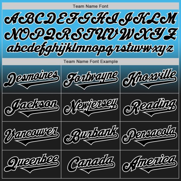 Custom Sky Blue Black-White Authentic Fade Fashion Baseball Jersey