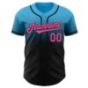 Custom Sky Blue Pink-Black Authentic Fade Fashion Baseball Jersey
