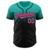 Custom Aqua Pink-Black Authentic Fade Fashion Baseball Jersey
