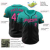 Custom Aqua Pink-Black Authentic Fade Fashion Baseball Jersey