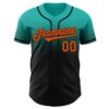 Custom Aqua Orange-Black Authentic Fade Fashion Baseball Jersey