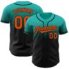 Custom Aqua Orange-Black Authentic Fade Fashion Baseball Jersey