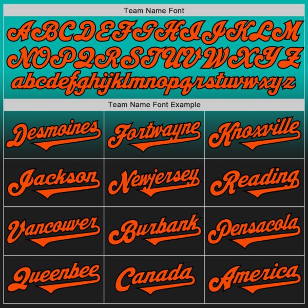 Custom Aqua Orange-Black Authentic Fade Fashion Baseball Jersey