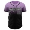 Custom Light Purple Black-White Authentic Fade Fashion Baseball Jersey
