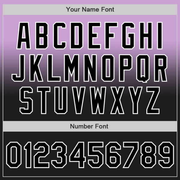 Custom Light Purple Black-White Authentic Fade Fashion Baseball Jersey