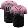 Custom Light Pink Black-White Authentic Fade Fashion Baseball Jersey