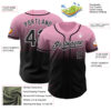 Custom Light Pink Black-White Authentic Fade Fashion Baseball Jersey