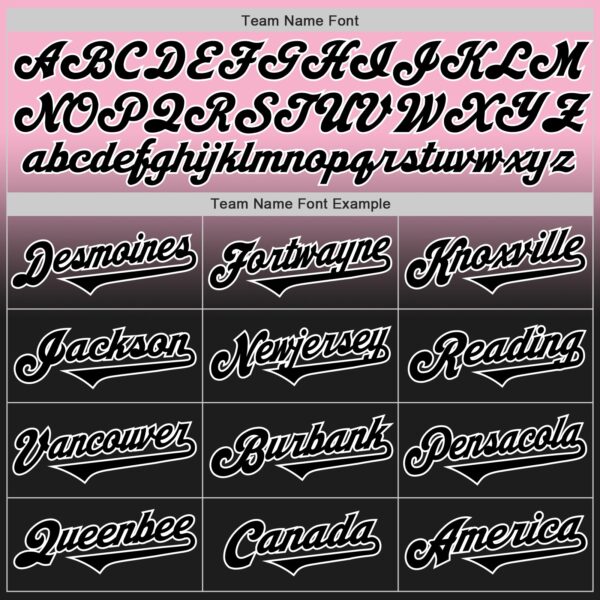 Custom Light Pink Black-White Authentic Fade Fashion Baseball Jersey