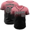 Custom Medium Pink Black-White Authentic Fade Fashion Baseball Jersey