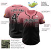 Custom Medium Pink Black-White Authentic Fade Fashion Baseball Jersey
