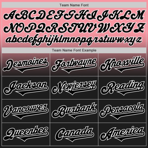 Custom Medium Pink Black-White Authentic Fade Fashion Baseball Jersey