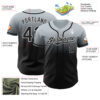 Custom Silver Black-White Authentic Fade Fashion Baseball Jersey