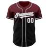 Custom Burgundy Black-Gray Authentic Fade Fashion Baseball Jersey