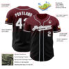 Custom Burgundy Black-Gray Authentic Fade Fashion Baseball Jersey