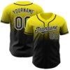 Custom Light Yellow Black-White Authentic Fade Fashion Baseball Jersey