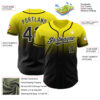 Custom Light Yellow Black-White Authentic Fade Fashion Baseball Jersey