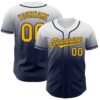 Custom White Gold-Navy Authentic Fade Fashion Baseball Jersey