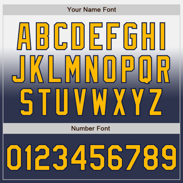 Custom White Gold-Navy Authentic Fade Fashion Baseball Jersey