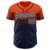 Custom Orange Navy-White Authentic Fade Fashion Baseball Jersey