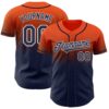 Custom Orange Navy-White Authentic Fade Fashion Baseball Jersey