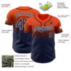Custom Orange Navy-White Authentic Fade Fashion Baseball Jersey