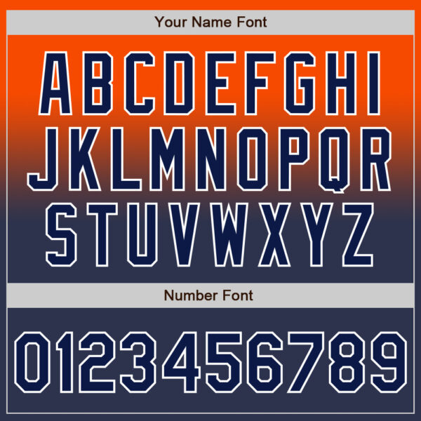 Custom Orange Navy-White Authentic Fade Fashion Baseball Jersey