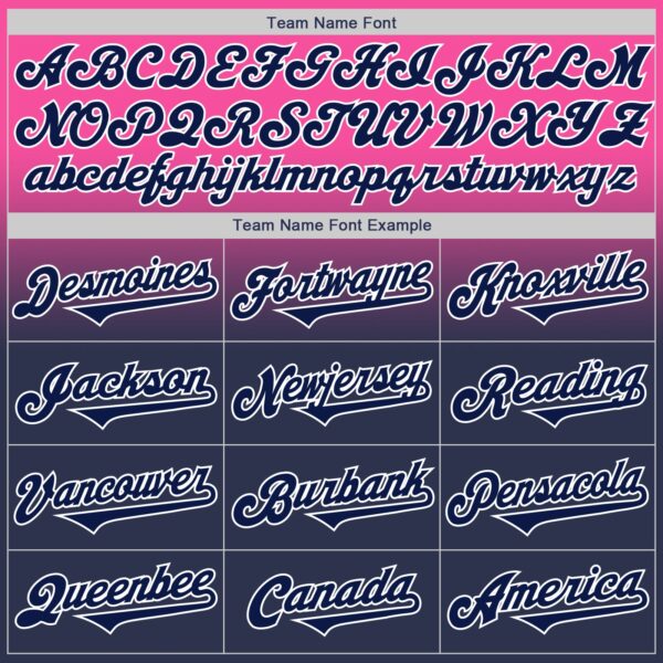 Custom Pink Navy-White Authentic Fade Fashion Baseball Jersey