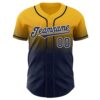 Custom Gold Navy-White Authentic Fade Fashion Baseball Jersey