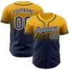 Custom Gold Navy-White Authentic Fade Fashion Baseball Jersey