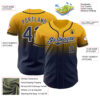 Custom Gold Navy-White Authentic Fade Fashion Baseball Jersey