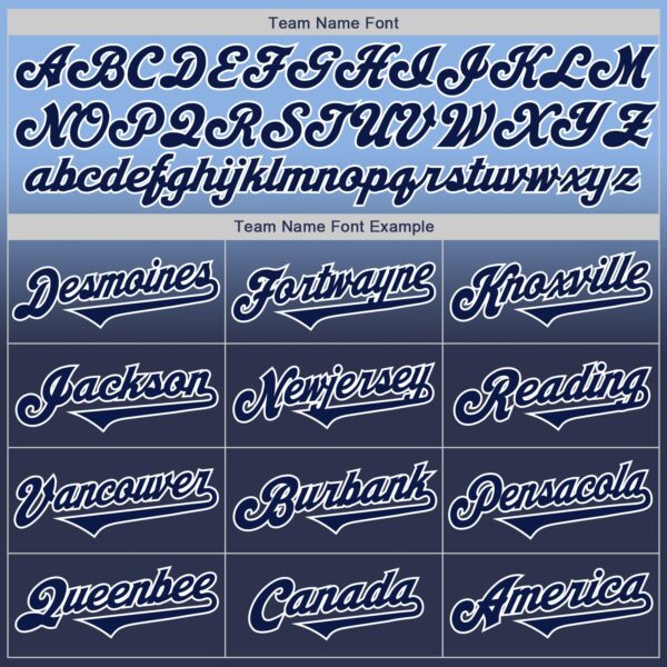 Custom Light Blue Navy-White Authentic Fade Fashion Baseball Jersey