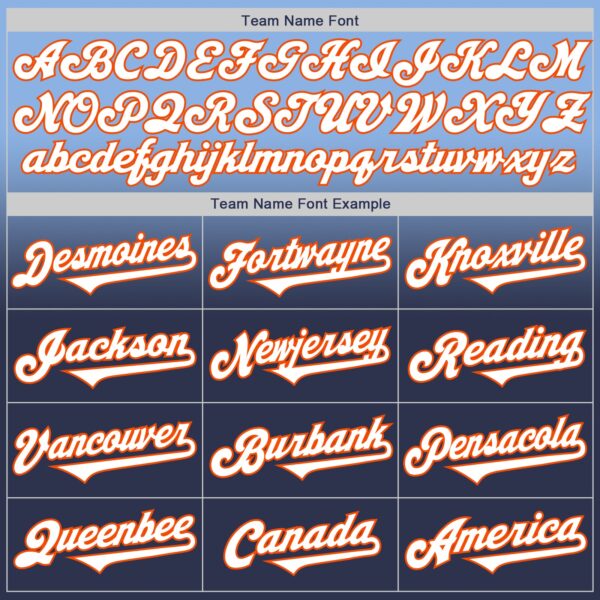 Custom Light Blue Navy-Orange Authentic Fade Fashion Baseball Jersey