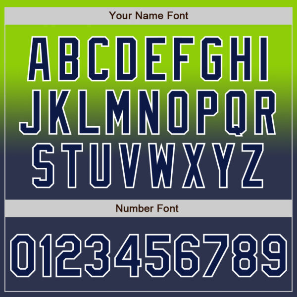 Custom Neon Green Navy-White Authentic Fade Fashion Baseball Jersey