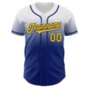 Custom White Yellow-Royal Authentic Fade Fashion Baseball Jersey